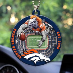 Denver Broncos NFL StadiumView Layered Wood Christmas Ornament