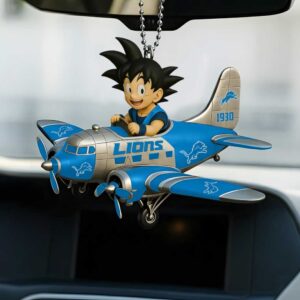 Detroit Lions Goku Pilot Airplane Hanging Ornament