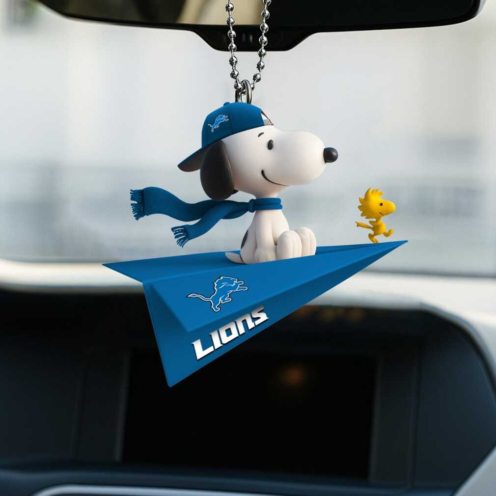 Detroit Lions Snoopy And Woodstock Car Hanging Ornament Detroit Lions Snoopy And Woodstock Car Hanging Ornament