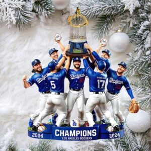Dodgers 2024 World Series Champions Christmas Ornament