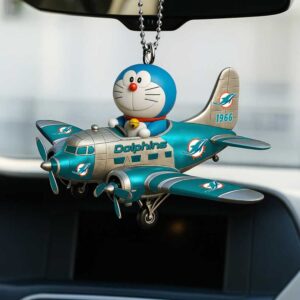 Doraemon Miami Dolphins Airplane Car Ornament