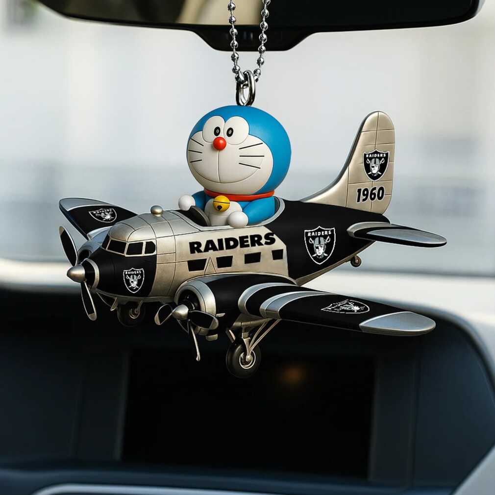 Doraemon in Las Vegas Raiders Vintage Airplane Ornament Doraemon in Las Vegas Raiders Vintage Airplane Ornament