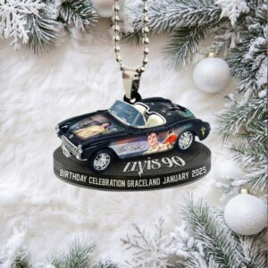 Elvis 90th Birthday Commemorative Corvette Ornament