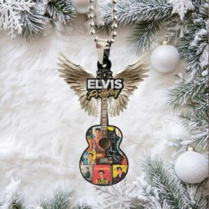 Elvis Presley Angel Wings Guitar Car & Christmas Ornament