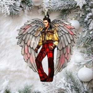 Elvis Presley Legend Wings Merry Christmas Ornament Gift Idea