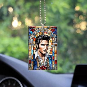 Elvis Presley Stained Glass Style Car Charm Ornament