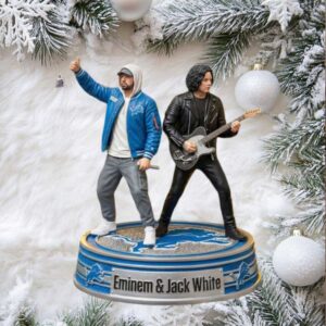 Eminem and Jack White Detroit Lions Halftime Show Christmas Ornament Eminem and Jack White Detroit Lions Halftime Show Christmas Ornament
