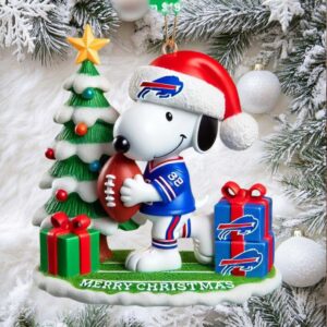 FOCO Peanuts Buffalo Bills NFL Team Football Christmas Ornament