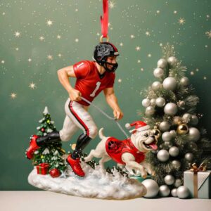Football Fan & Furry Friend Ornament