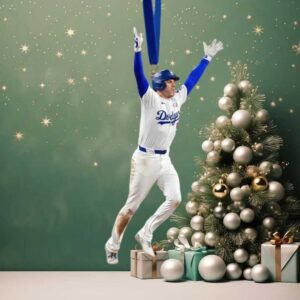 Freddie Freeman Dodgers Historic Action Pose Christmas Ornament