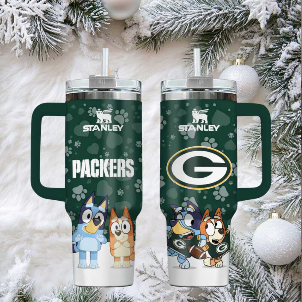 GB Packers Football x Bluey Custom Stanley Cup 40 oz 30 oz Tumbler With Handle GB Packers Football x Bluey Custom Stanley Cup 40 oz 30 oz Tumbler With Handle