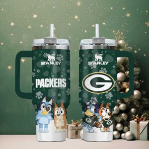 GB Packers Football x Bluey Custom Stanley Cup 40 oz 30 oz Tumbler With Handle