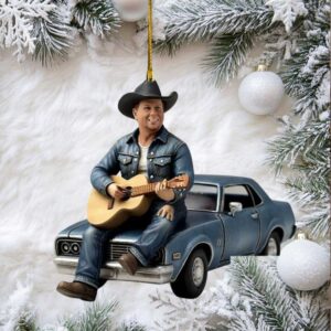Garth Brooks on Classic Car Christmas Ornament