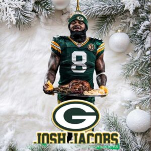 Green Bay Packers #8 Josh Jacobs NFL Player Ornament