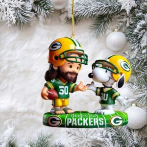 Green Bay Packers Jesus & Snoopy Ornament