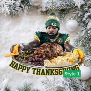 Green Bay Packers Josh Jacobs Thanksgiving Day Ornament