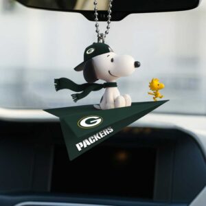Green Bay Packers Snoopy & Woodstock Car Hanging Ornament