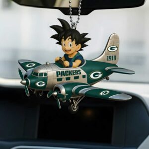 Green Bay Packers & Son Goku Vintage Airplane Christmas Ornament