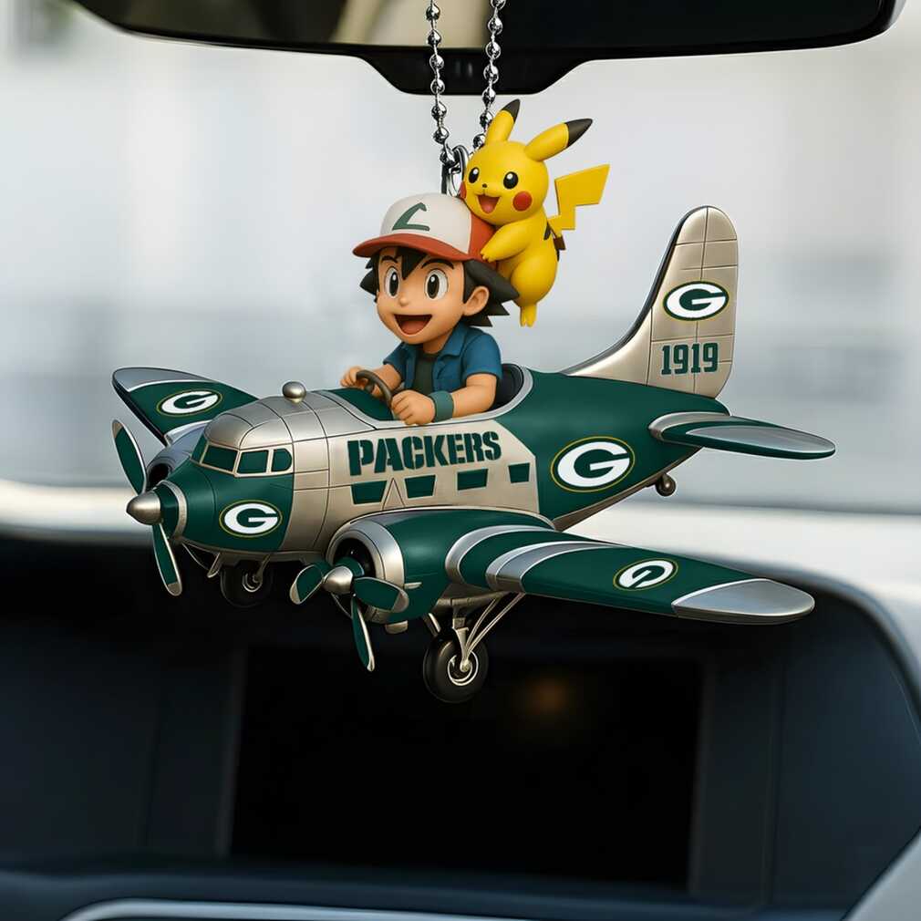 Green Bay Packers x Pokémon Pikachu and Ash Airplane Ornament Green Bay Packers x Pokémon Pikachu and Ash Airplane Ornament