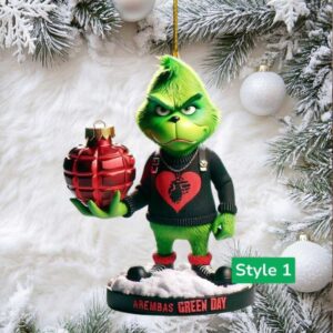 Grinch American Idiot Green Day Christmas Ornament