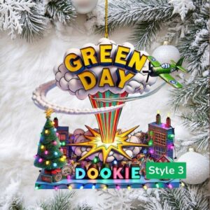 Grinch Green Day Dookie Album Art Christmas Ornament