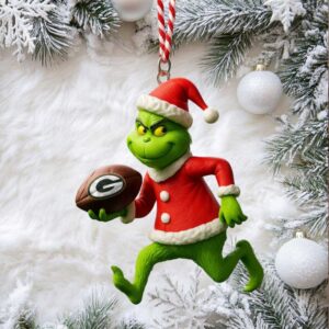 Grinch Hand Green Bay Packers Christmas Ornament.jfif