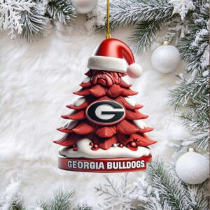 Grinch Santa Georgia Bulldogs Ornament