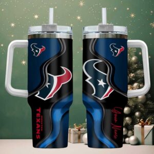 HOU Texans Football Custom Stanley Cup 40 oz 30 oz Tumbler With Handle Ver 2