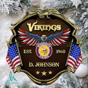 Handmade Minnesota Vikings American Flag & Eagle Ornament