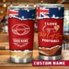 Kansas City Chiefs Custom Name Red and Gold Floral Wolf Tumbler Kansas City Chiefs Custom Name Red and Gold Floral Wolf Tumbler