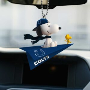 Indianapolis Colts Snoopy & Woodstock Peanuts Rearview Mirror Charm Ornament
