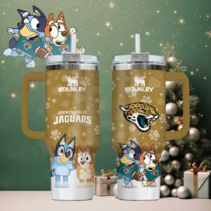 JAX Jaguars Football x Bluey Custom Stanley Cup 40 oz 30 oz Tumbler With Handle
