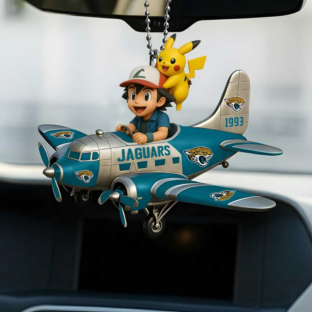 Jacksonville Jaguars 1993 Biplane Pokémon Ash & Pikachu Hanging Ornament Jacksonville Jaguars 1993 Biplane Pokémon Ash & Pikachu Hanging Ornament