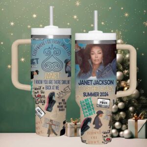 Janet Jackson Together Again Summer Stanley Cup Style Tumbler with Handle and Straw