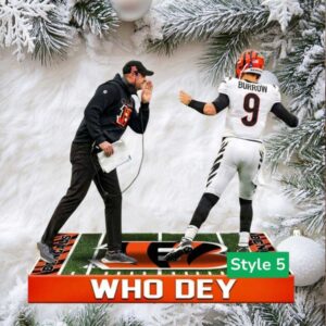 Joe Burrow Cincinnati Bengals Christmas Ornament.jfif