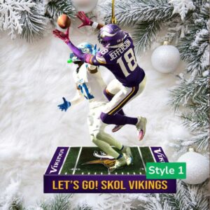 Justin Jefferson 18 Minnesota Vikings Catch of the Year Ornament