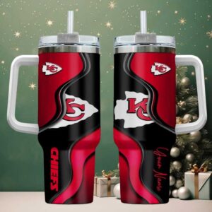 KC Chiefs Football Custom Stanley Cup 40 oz 30 oz Tumbler With Handle Ver 2