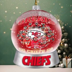 Kansas City Chiefs 2024 Greats Season Snow Globe Ornament