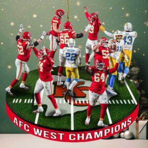 Kansas City Chiefs AFC West Champions Football Ornament