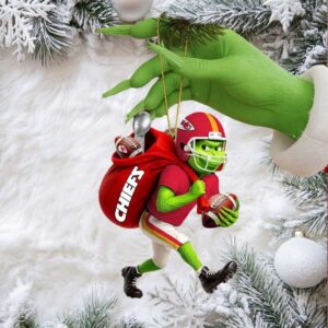 Kansas City Chiefs Grinch Christmas Ornament Handcrafted Dr. Seuss Inspired Decor.jfif