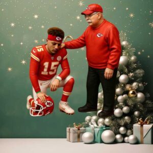 Kansas City Chiefs Patrick Mahomes & Andy Reid 'God Can Help' Christmas Ornament