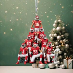 Kansas City Chiefs Team Pyramid Christmas Ornament