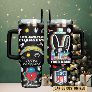 LAC Chargers Football x Bad Bunny Custom Stanley Cup 40 oz Tumbler With Handle