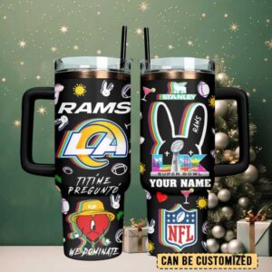 LAR Rams Football x Bad Bunny Custom Stanley Cup 40 oz Tumbler With Handle