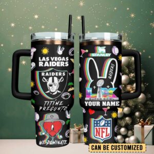 LV Raiders Football x Bad Bunny Custom Stanley Cup 40 oz Tumbler With Handle