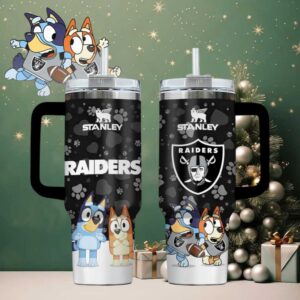 LV Raiders Football x Bluey Custom Stanley Cup 40 oz 30 oz Tumbler With Handle