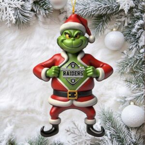 Las Vegas Raiders NFL Grinch Stole Christmas Tree Decorations Unique Custom Shape Xmas Ornament.jfif