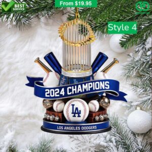 Los Angeles Dodgers 2024 World Series Champions Trophy Ornament