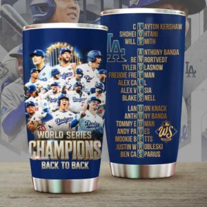 Los Angeles Dodgers 2025 World Series Champions Back to Back Stainless Steel Tumbler Los Angeles Dodgers 2025 World Series Champions Back to Back Stainless Steel Tumbler