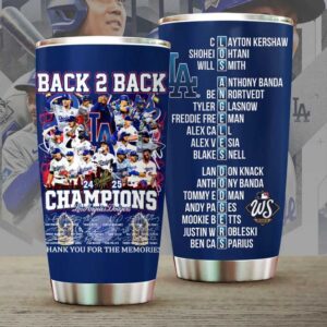 Los Angeles Dodgers Back 2 Back 2024 2025 World Series Champions Tumbler Los Angeles Dodgers Back 2 Back 2024 2025 World Series Champions Tumbler